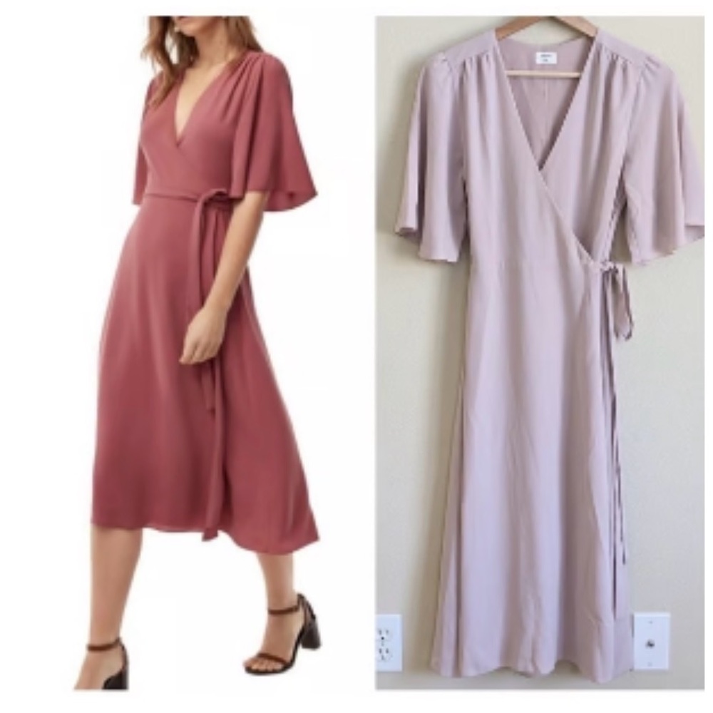 Aritzia Wilfred Mauve Wrap Dress